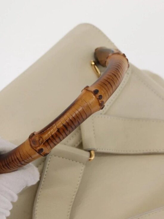 GUCCI Bamboo Backpack Leather Ivory Gold 003 2058 0016 Auth 166281 main image 10